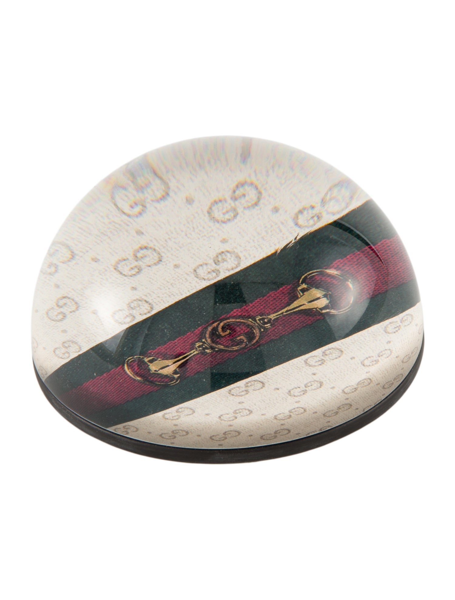 Gucci Web & Horsebit Glass Paperweight